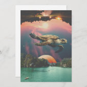 編集可能サイケデリックタ飛んでいるートルホリデーカード シーズンカード (正面/裏面)