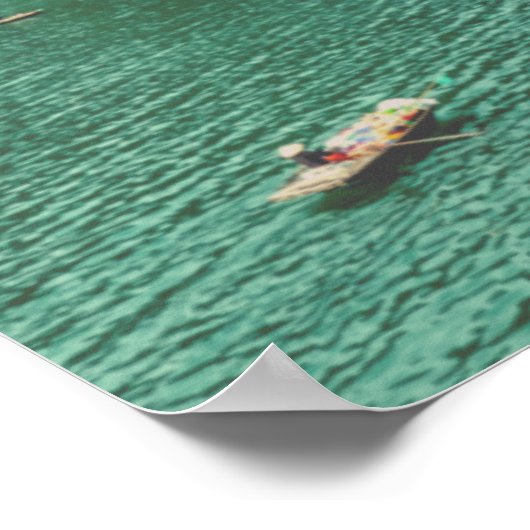 編集可能サイケデリック魚飛んでいるアートポスター ポスター (角)