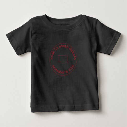編集可能サウスダコタ州の承認スタンプ ベビーTシャツ (正面)