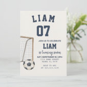 編集可能サッカーテーマ印刷可能 招待状 (スタンド正面)