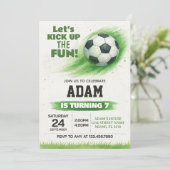 編集可能サッカーパーティの招待状 招待状 (スタンド正面)