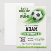 編集可能サッカーパーティの招待状 招待状 (正面/裏面)