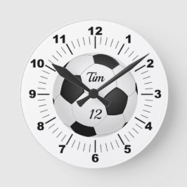 編集可能サッカーボール名とチーム番号 ラウンド壁時計