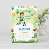 編集可能サッカー誕生日パーティー 招待状 (スタンド正面)