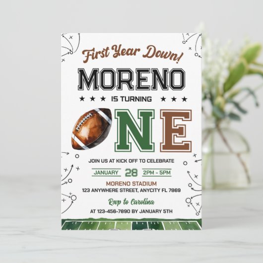 編集可能サッカー誕生日招待状初年度1 招待状 (スタンド正面)