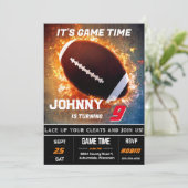 編集可能サッカー誕生日招待状 招待状 (スタンド正面)