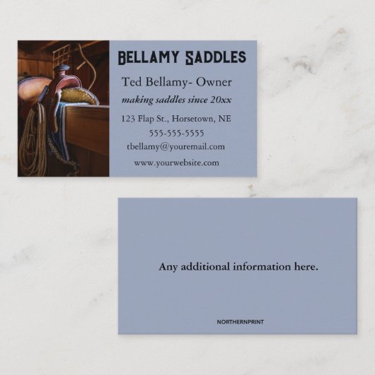 編集可能サドル作成 名刺 (正面/裏面)