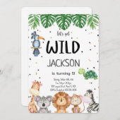 編集可能サファリ招待状 招待状 (正面/裏面)