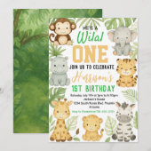 編集可能サファリ誕生日招待状 招待状 (正面/裏面)