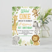 編集可能サファリ誕生日招待状 招待状 (スタンド正面)