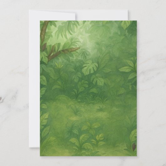 編集可能サファリ誕生日招待状 招待状 (裏面)