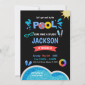 編集可能サマーウォーターパーティー招待状 招待状 (正面)