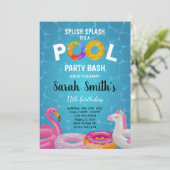編集可能サマースプラッシュパーティー招待状 子供へ 招待状 (スタンド正面)