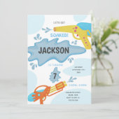 編集可能サマースプラッシュパーティー招待状 招待状 (スタンド正面)