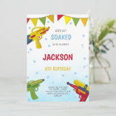 編集可能サマースプラッシュパーティー招待状 招待状 (スタンド正面)