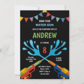 編集可能サマースプラッシュパーティー招待状 招待状 (正面)