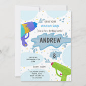 編集可能サマースプラッシュパーティー招待状 招待状 (正面)