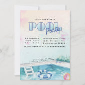 編集可能サマープールパーティの招待状 招待状 (正面)