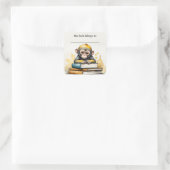 編集可能サルとブック蔵書票シール スクエアシール (バッグ)