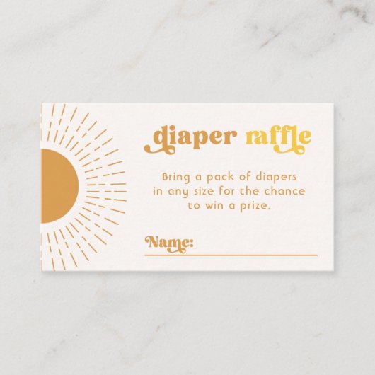編集可能サンおむつラッフルカード エンクロージャーカード (正面)