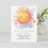 編集可能サンガールベビーシャワー 招待状 (スタンド正面)