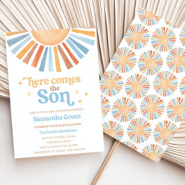編集可能サンシャインベビーシャワー招待状来ここ 招待状