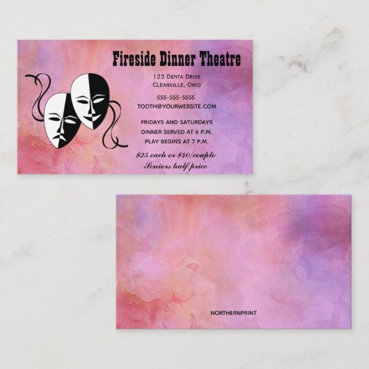 編集可能シアターマスクディナーシアター 名刺 (正面/裏面)