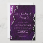 編集可能シェードオブパープル招待状パープルシルバー 招待状 (正面)
