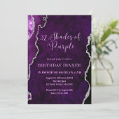 編集可能シェードオブパープル招待状パープルシルバー 招待状 (スタンド正面)