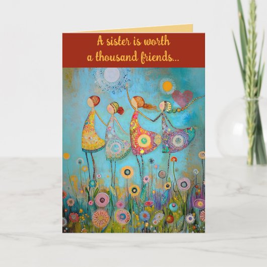 編集可能シスターズバレンタインデー カード (正面)