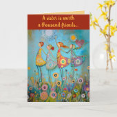 編集可能シスターズバレンタインデー カード (黄色い花)