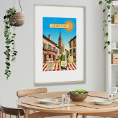 編集可能シャンパンインフランスヴィンテージスタイルホリデー ポスター