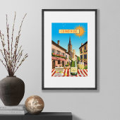 編集可能シャンパンインフランスヴィンテージスタイルホリデー ポスター