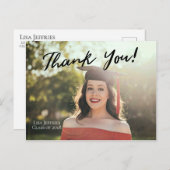 編集可能シンプルなエレガントSCRIPTありがとう ポストカード (正面/裏面)