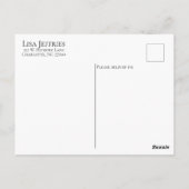 編集可能シンプルなエレガントSCRIPTありがとう ポストカード (裏面)