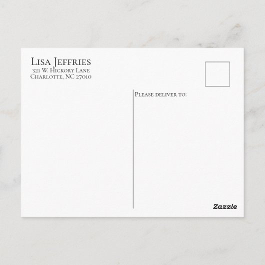 編集可能シンプルなエレガントSCRIPTありがとう ポストカード (裏面)