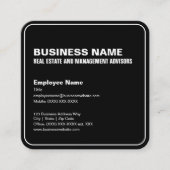 編集可能シンプルなモダンプロフェッショナル スクエア名刺 (正面)