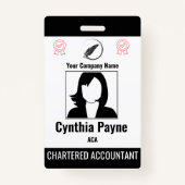 編集可能シンプルな従業員IDバッジ バッジ (正面)