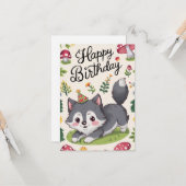 編集可能シンプルウルフデジタル誕生日 カード (正面/裏面インサイチュ)