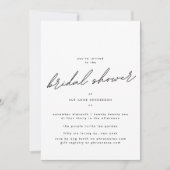 編集可能シンプルエレガントブライダルシャワー 招待状 (正面)