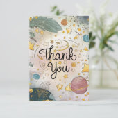 編集可能シンプルシック天空 サンキューカード (スタンド正面)