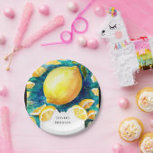 編集可能シンプルレモン誕生日 ペーパープレート (パーティー)