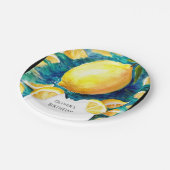 編集可能シンプルレモン誕生日 ペーパープレート (アングル)