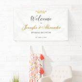 編集可能シンプル白金ゴールド歓迎結婚の 横断幕 (インサイチュ)