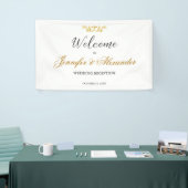 編集可能シンプル白金ゴールド歓迎結婚の 横断幕 (トレードショー)