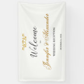 編集可能シンプル白金ゴールド歓迎結婚の 横断幕 (縦)