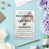 編集可能シンプル白黒オーバーレイ結婚写真 アクリル招待状 (インサイチュ (ウェディング))