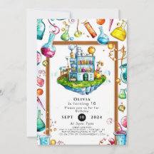 編集可能シンプル魔法科学者誕生日