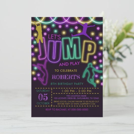 編集可能ジャンプ誕生日招待状 招待状 (スタンド正面)