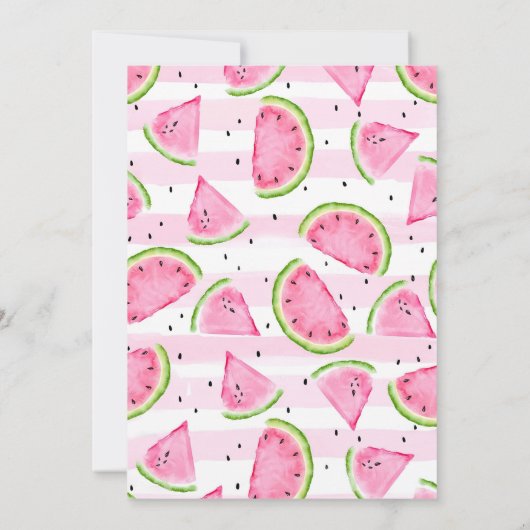 編集可能スイカ招待状誕生日招待状 招待状 (裏面)